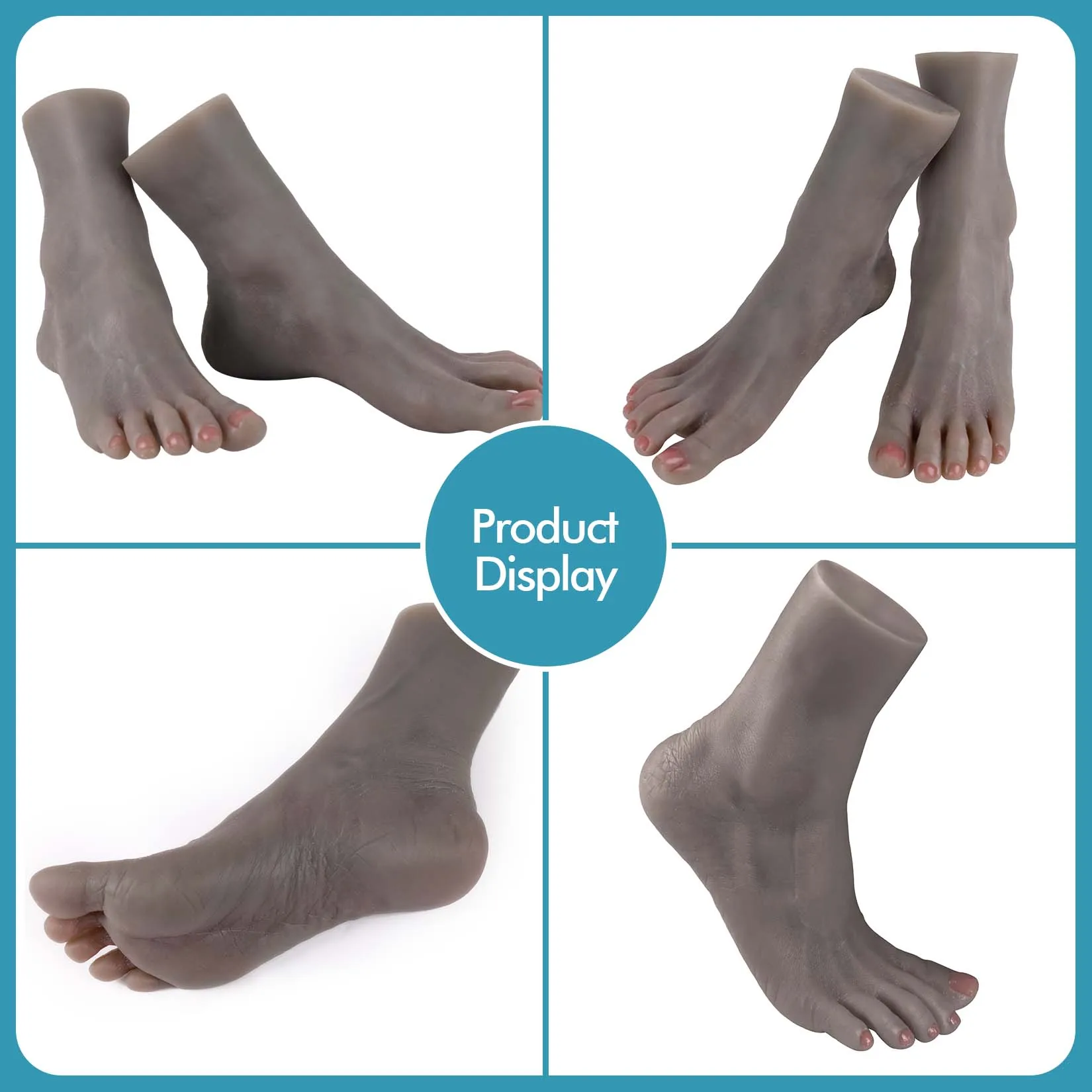 Silicone Feet Female Realistic Life Size 4 Model Mannequin for Display Jewelry Drawing Shoes Socks Feet Fetish