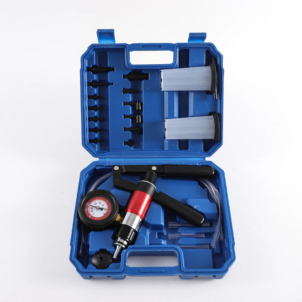 Hand Held Vacuum Pressure Pump Tester Set 23PCS Car Brake System Fluid Bleeder Kit