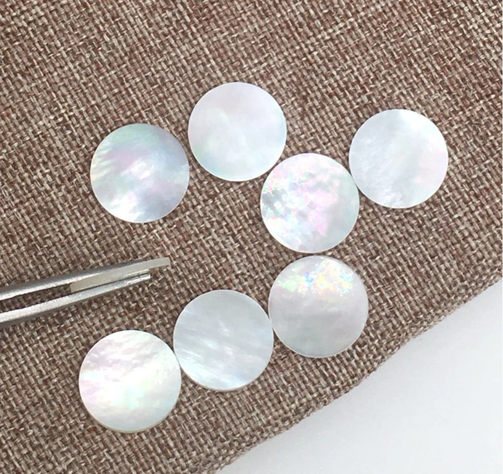Sincere Jewelry Natural Mother of Pearl Round Shape discs MOP Shell slices  Gemstone