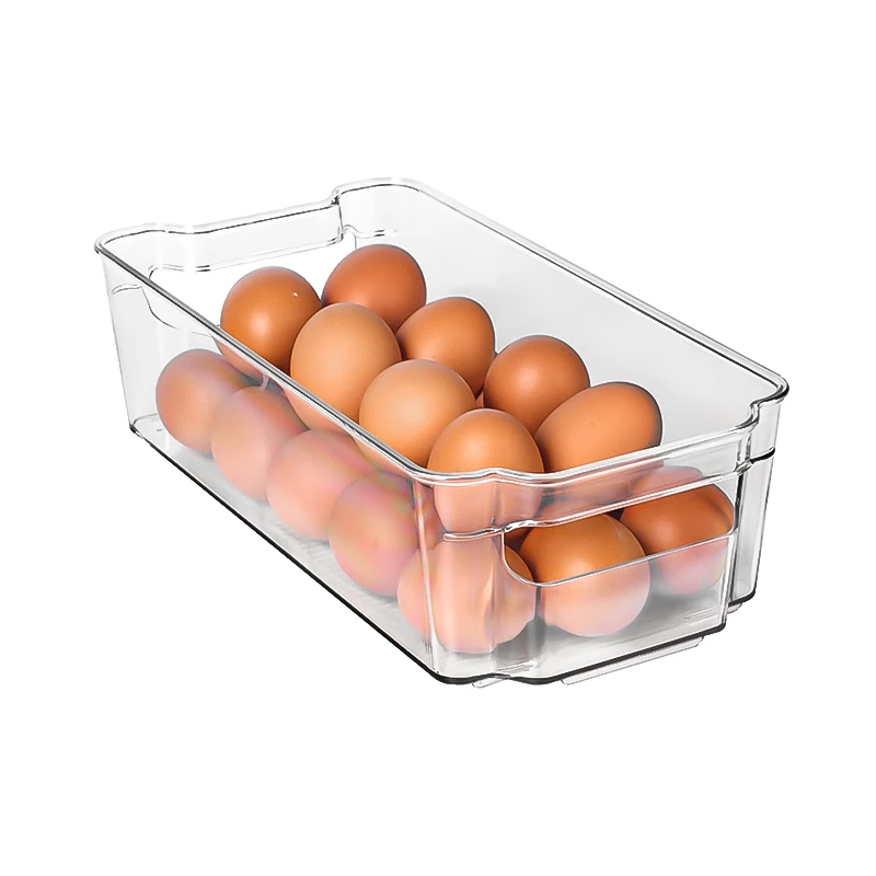 Plastic Durable Kitchen Slide Drawer Type Fruit Fish Egg Refrigerator Storage Box bins Fridge Organizer