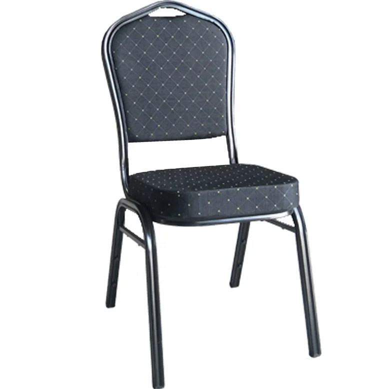 Factory Supply Free Sample Event Used Chair Stackable Metal Frame and Fabric Cushion Banquet Chairs for Wedding