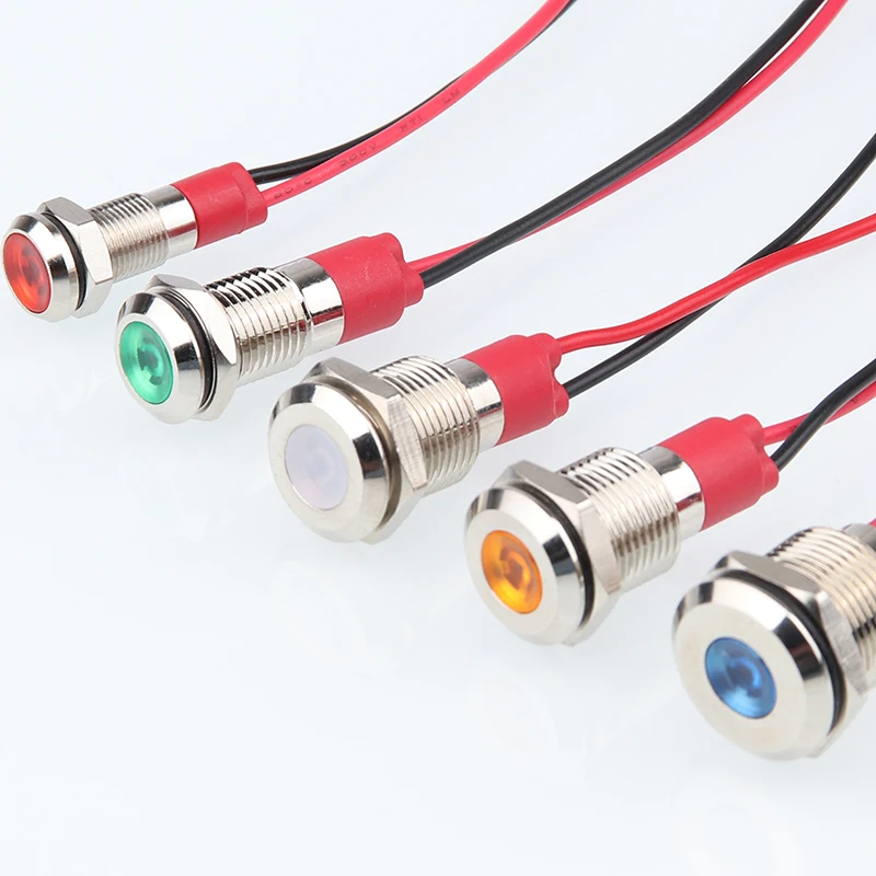 WD08L Series Signal Lamp, Pilot Light, Indicator 8mm Metal Lamp Push Button Switch