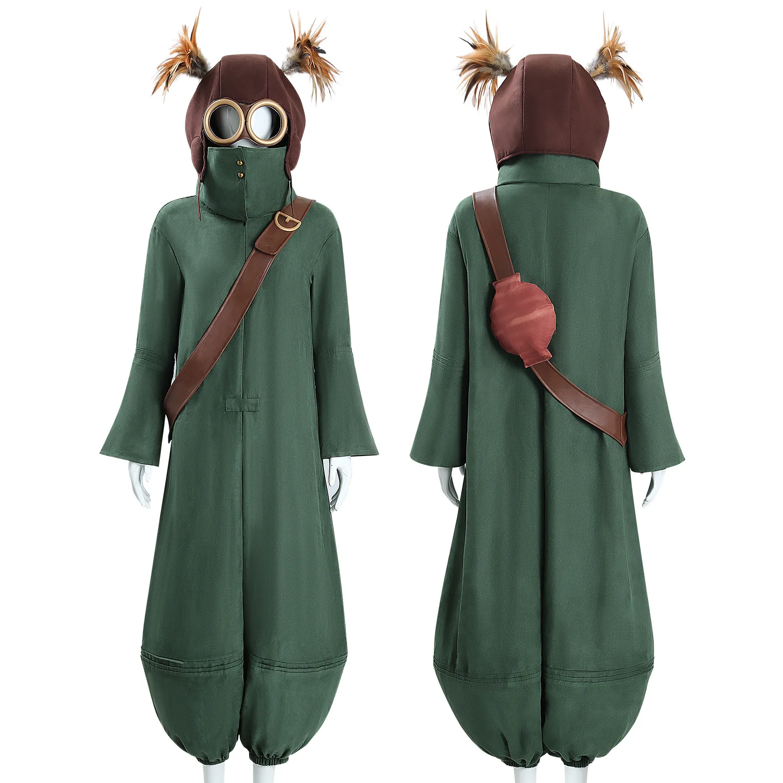 Alone Cosplay Costume Game Nightmares III 3 Green Jumpsuit Hat Cap Head Cover Bag Helmets Glasses Halloween Party XS-XXXL