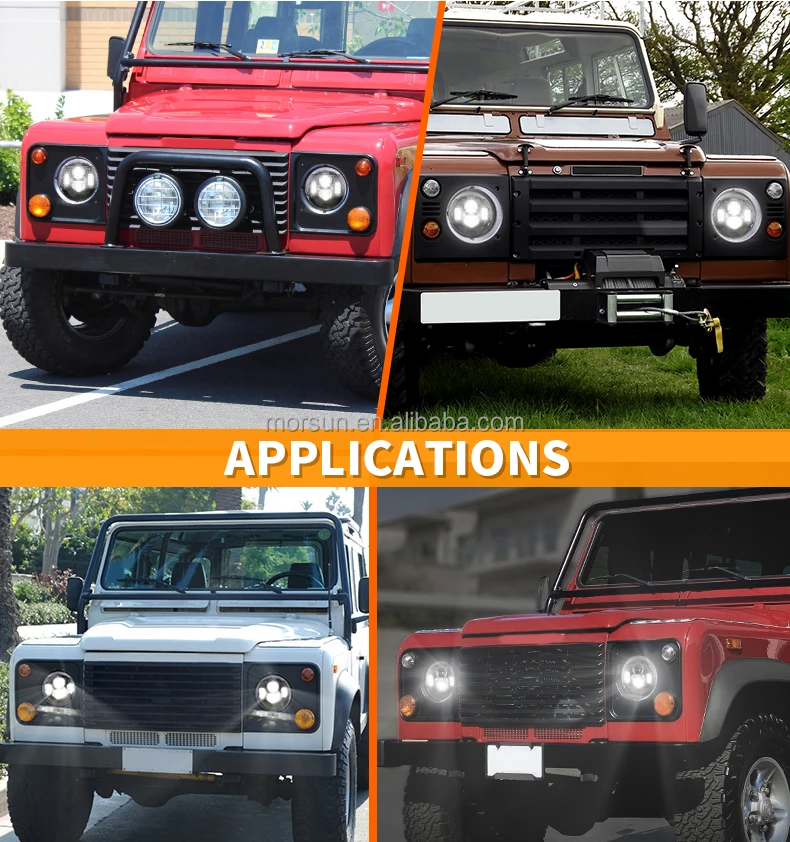 DOT 7 inch Led Headlights for 2003-2009 Hummer H2 Accessories Led Lights for Hummer H3 H1 Parts for Defender Wrangler JK Lamp