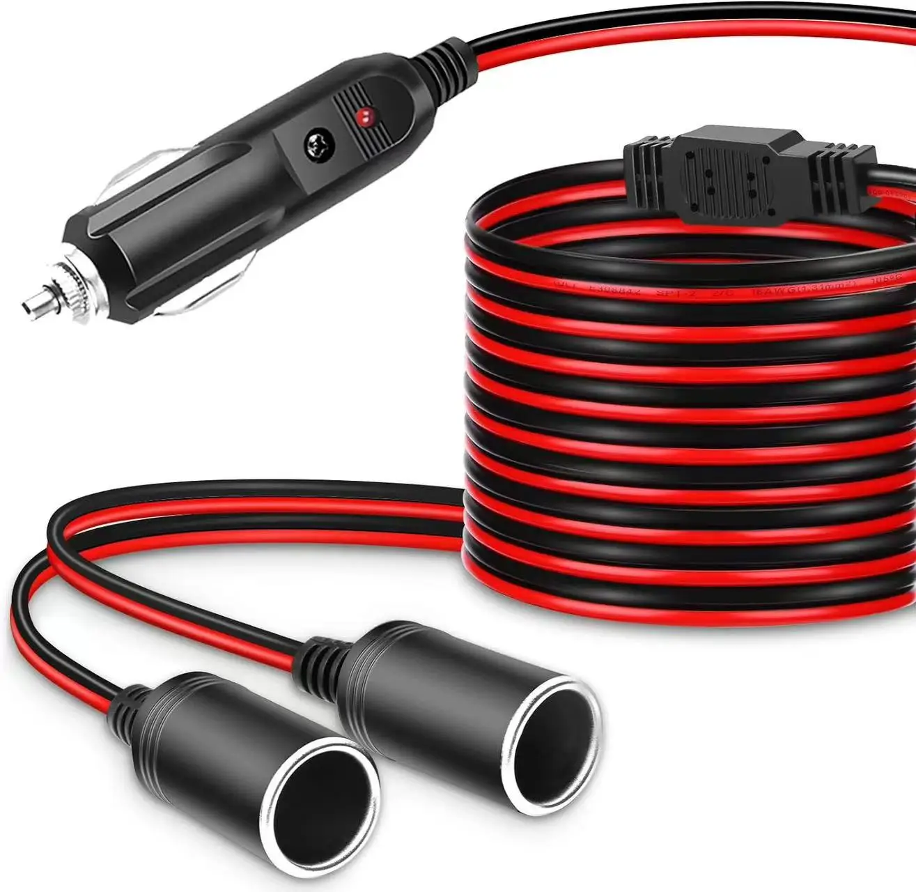 Подключение к гнезду 2X16AWG ПВХ гибкий провод 12 В dc адаптер прикуриватель для автомобиля