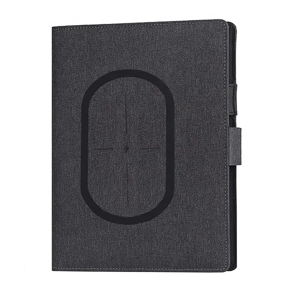 
Hot sale A5 fabric power bank notebook with wireless charging 