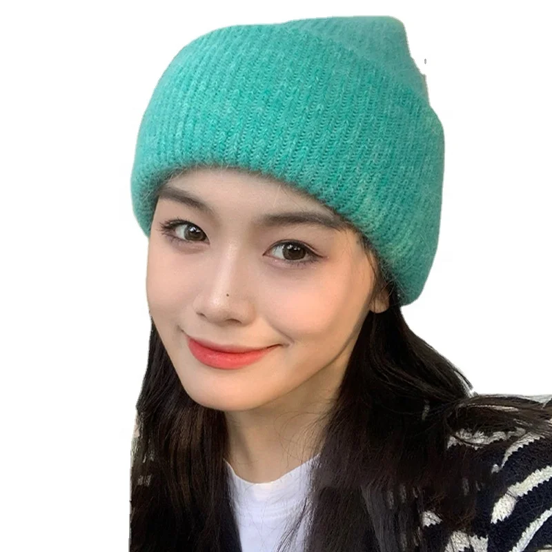 Vadulyer Wholesale Winter Fashion Warm Rabbit Hair Knitting Wool Pullover Hat