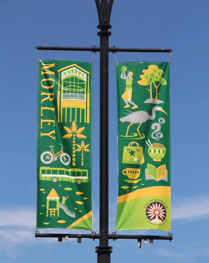 HLY Customized Advertising Pole,Banner,Outdoor Street Flag Decoration And Promotion