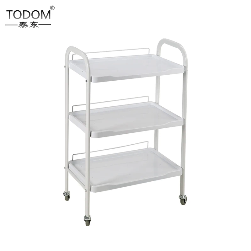 Best price of plastic drawers pedicure nail 4 wheels trolly cart nail salon furniture