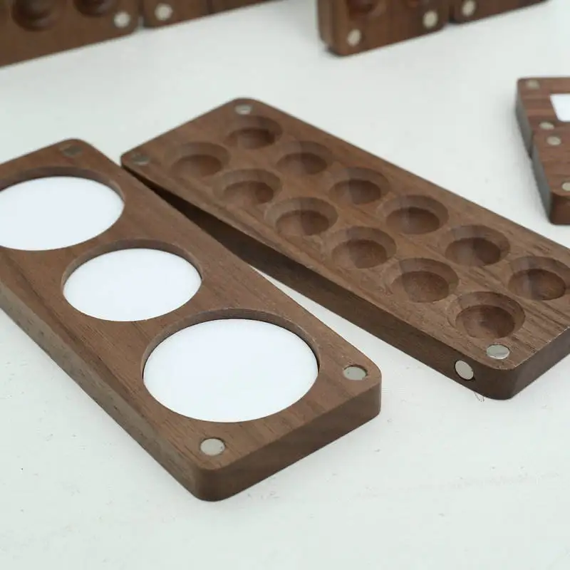 Bview Art High Quality artist Walnut Art Sketch Supplies Watercolor Color Box Multifunctional palette