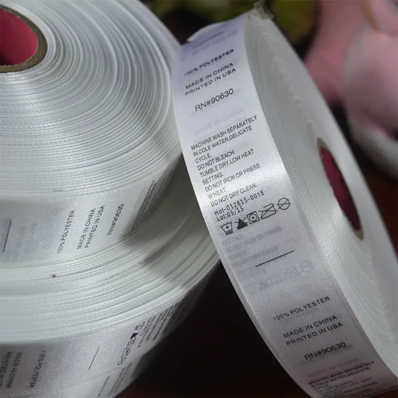 Custom Personalized Name Garment Labels Fabric Printing Logo Brand Clothing Garment Label