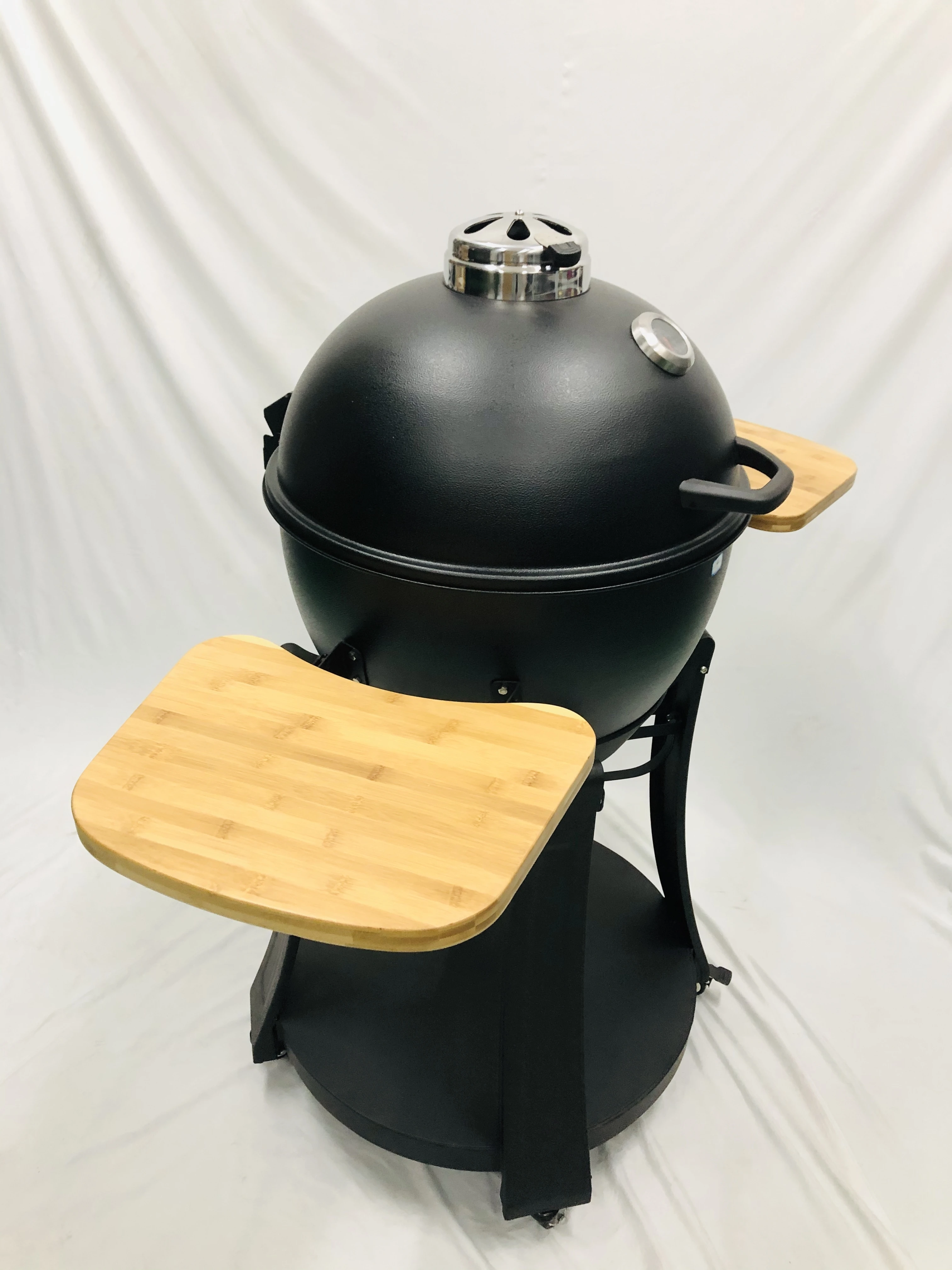 Металлический гриль-барбекю Kamado для яиц большой уличный 21-дюймовый кухонный уголь черный из нержавеющей стали с порошковым покрытием CRS и бамбук