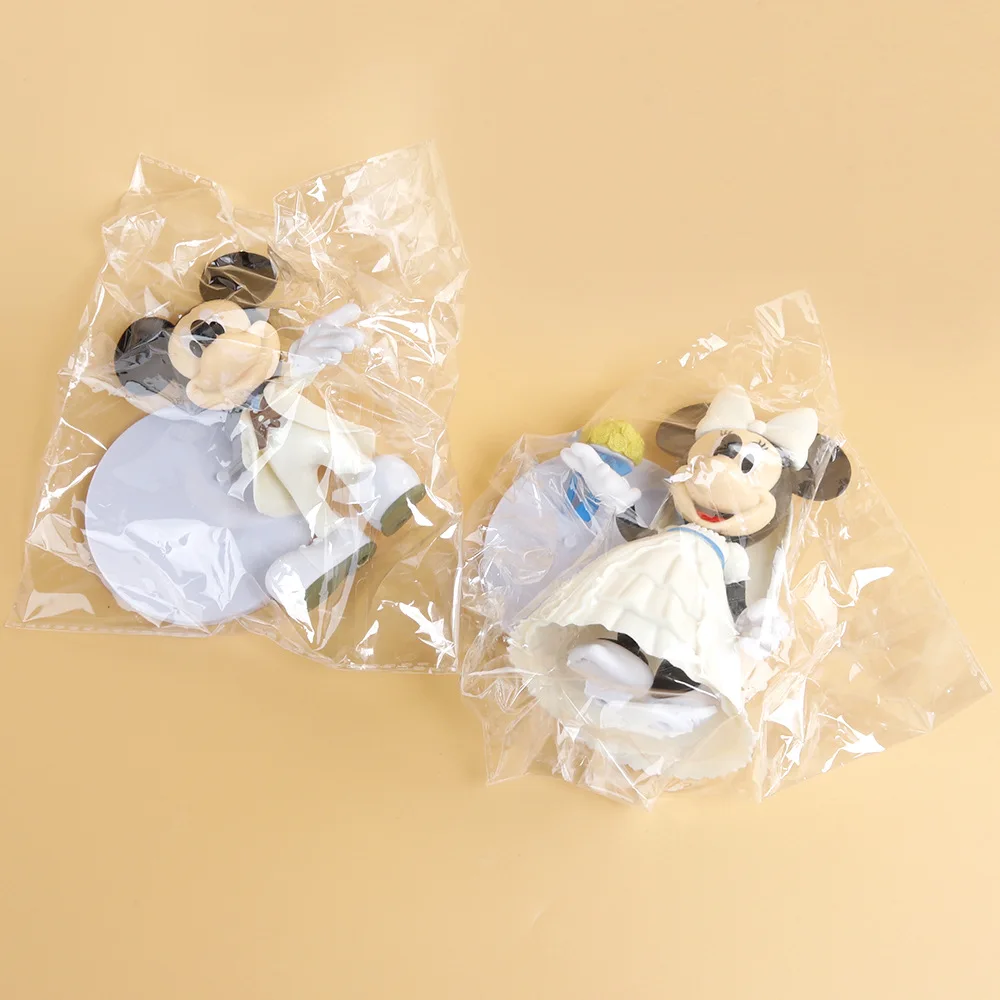 2pcs/set Mickey & Minnie Model Figure Cartoon Wedding Car Decoration For Lovers Gift