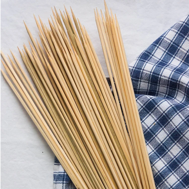 China a Grade Disposable Bamboo Stick skewer 15/18/20/25/30 cm Sticks for Barbecue