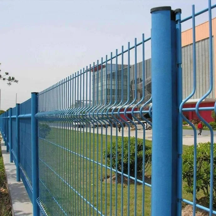 Square Type Post Iron Galvanized Powder Coated Fencing 3d Bending Mesh Fence