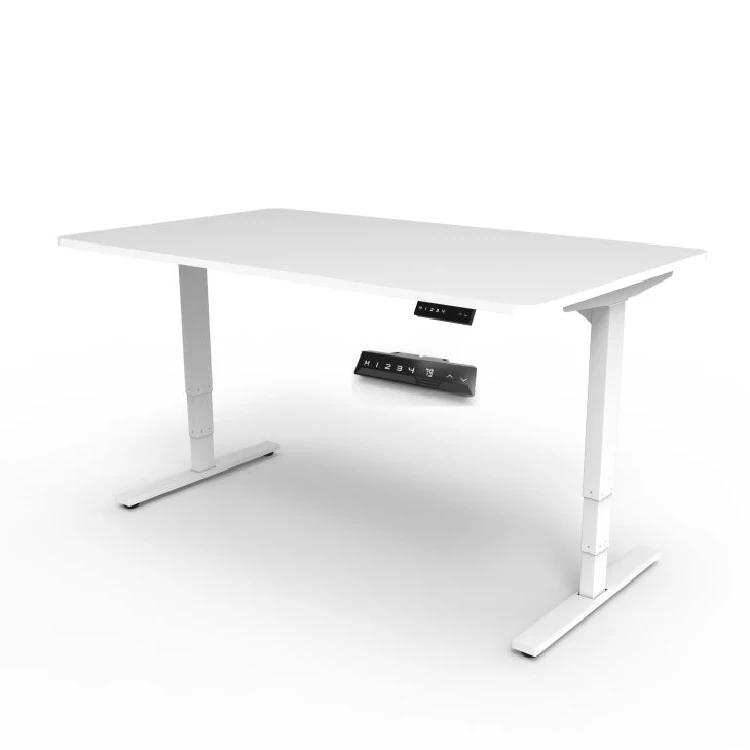 JS1 Commercial Furniture and modern height adjustable simple particleboard metal minimalist office lift table frame cable cover