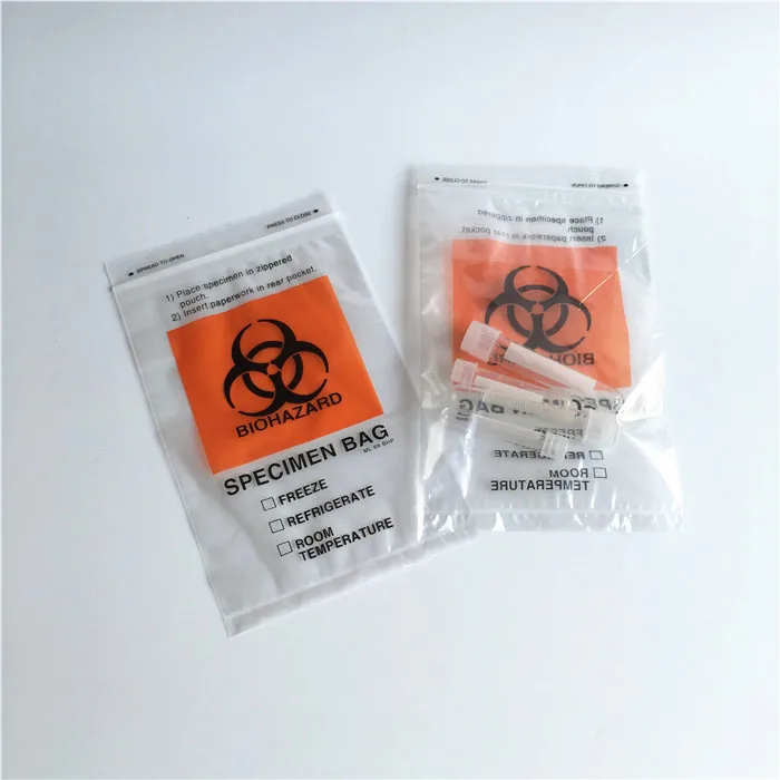 Biohazard Specimen Plastic Bag With Pocket