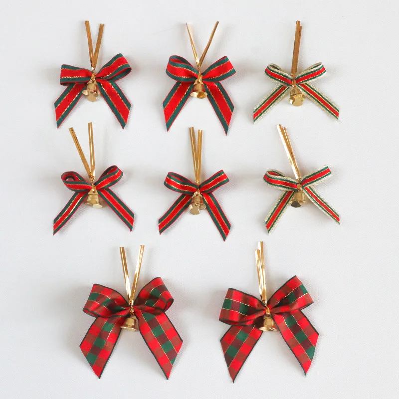 Hot Sales Festival Birthday Wedding Christmas DIY Gift Packing Decoration Pendant Tree Ornaments Ribbon Bow with Bell