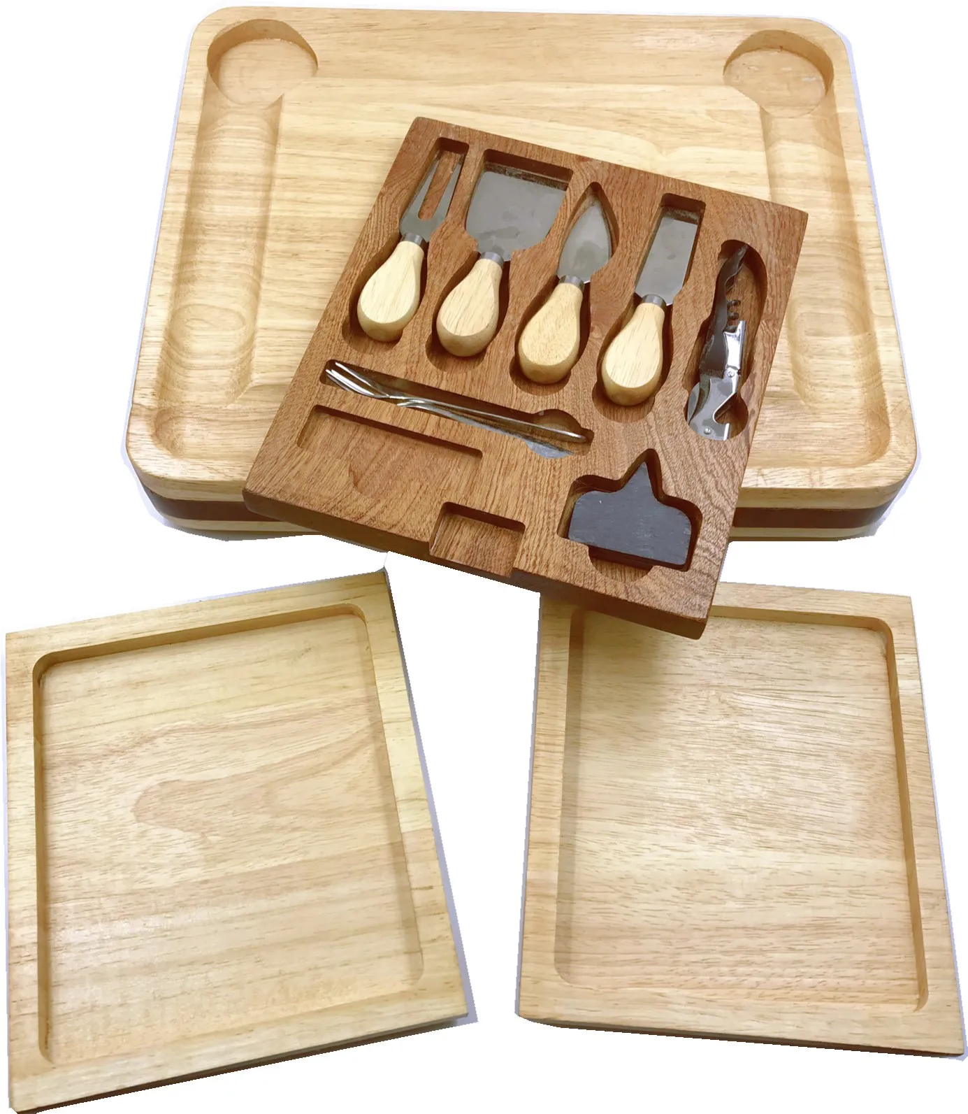 Hot seller wholesale bamboo  Cheese Board Set Charcuterie Board Set and Cheese Serving Platter.