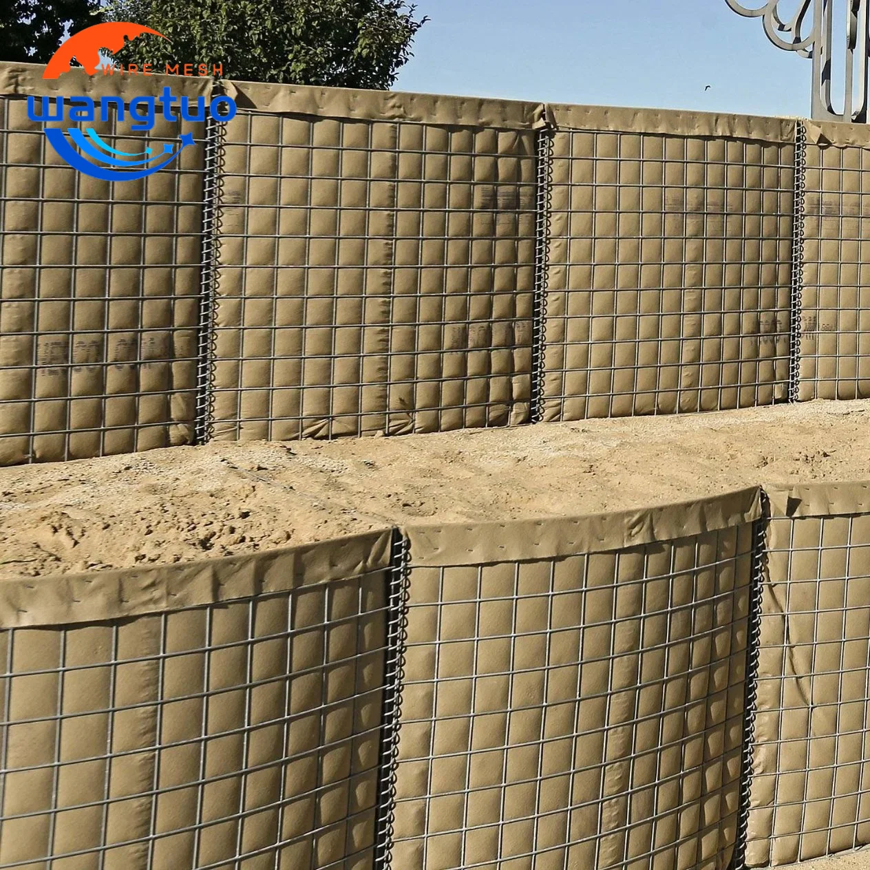 Galvanized Sand Wall Donfu Barriers Welded Gabion Mesh, Dongfu Bastion Blast Wall Barrier fence