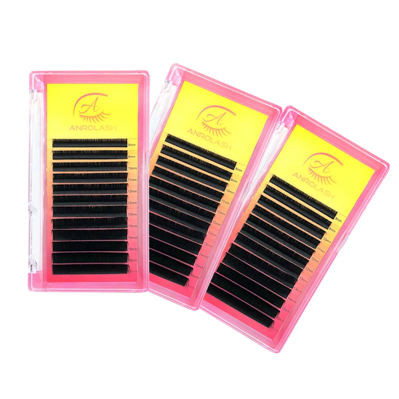 Volume Individual Eyelash Extensions Adhesive Eyelash Strips M Curl Empty Lash Extensions Tray Silk Lash Extention Color Classic
