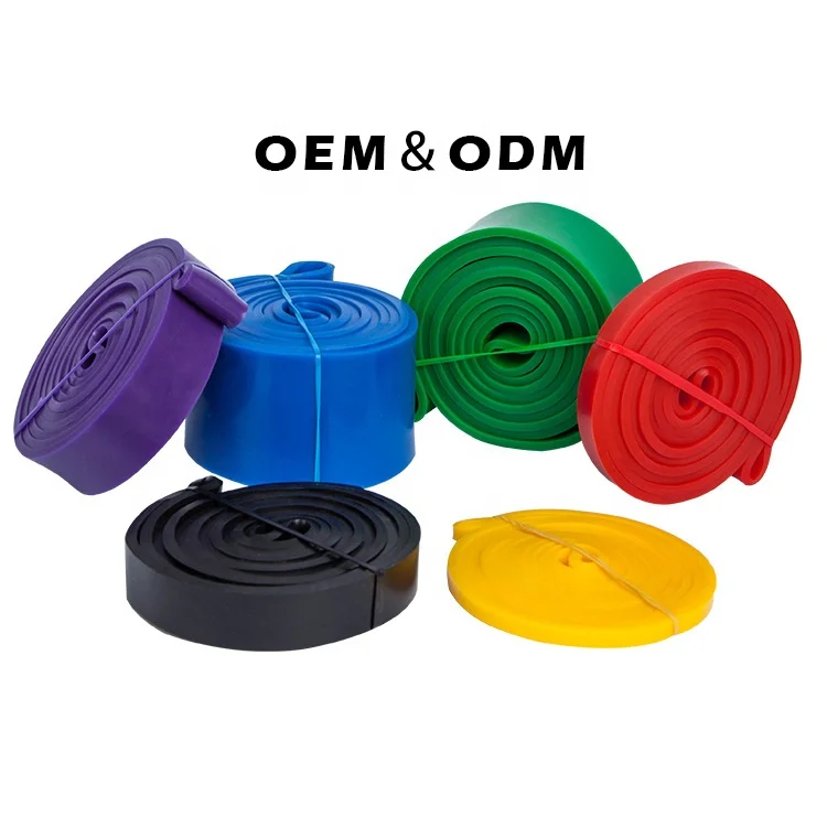 Hot Selling TPE Resistance Band OEM  Loop Exercise Color Elastic Stretch Yoga Fitness Accessories Home Gym High Quality