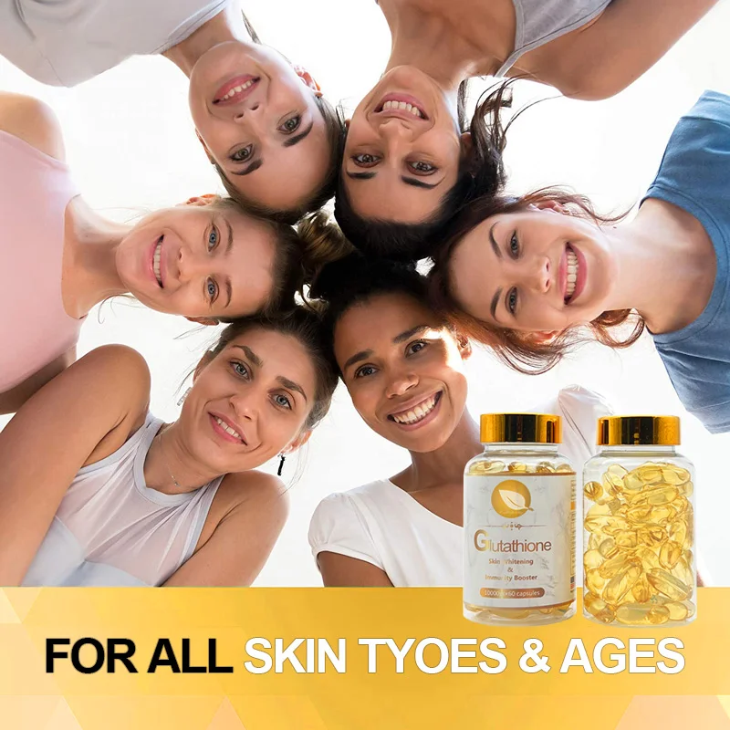 Low MOQ Anti-Aging L-Glutathione Collagen 1500mg Soft Capsule Skin Whitening Pills For Black Skin