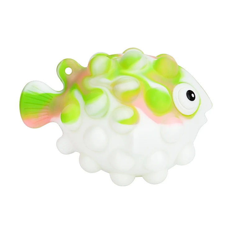 Дизайн тревоги поп 3d фугу игрушка с набивным рисунком силиконовые пуш-ап встроенный в транспортное средство пузырь стресс боп Непоседа мяч