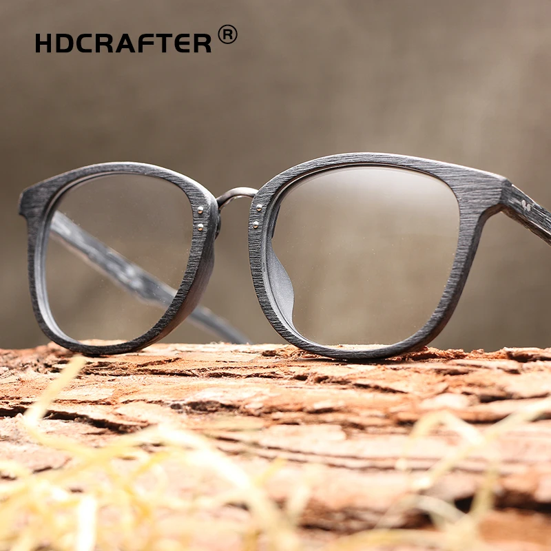 HDCRAFTER 2021 ацетатная деревянная оправа для очков ретро литературные новые очки модная плоская