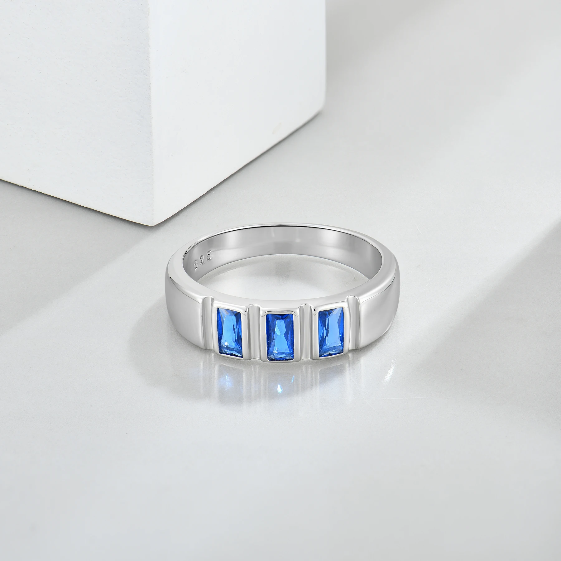 sterling silver 925 jewellery Sapphire Zircon Jewelry Rings Engagement Wedding Party Men Women casual rings