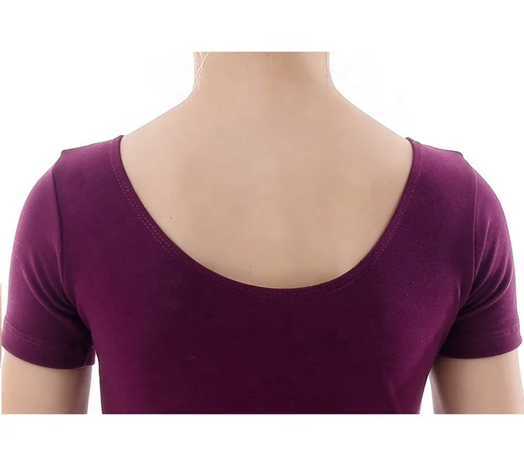 Лидер продаж профессиональные Детские балетные трико с коротким рукавом для девочек хлопковым логотипом на заказ