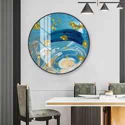 Abstract Art Deco Customized Ocean Beautiful Scenery Acrylic Round Crystal Porcelain Painting
