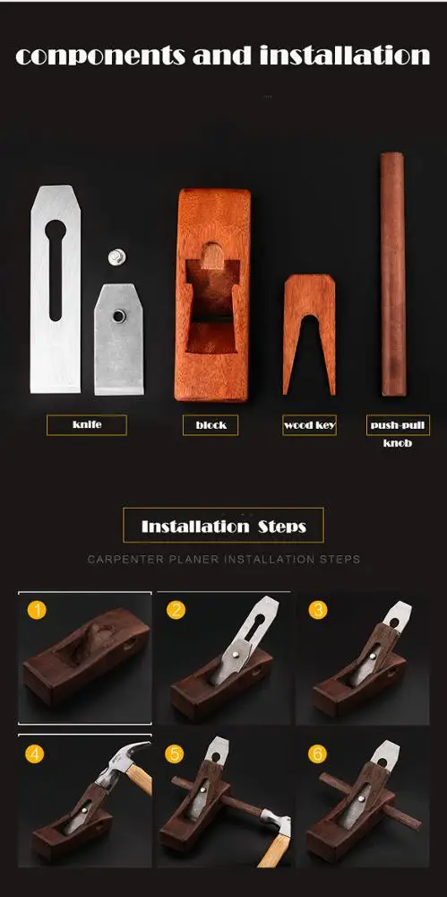 
100mm MINI Ebony Hand Plane Wood Edge Plane Carpenter Tools Planer Garden Woodworking Flat Planer 