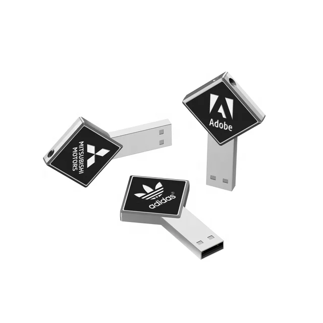 New Fashion usb design 1GB 2GB 4GB 8GB Rhombic Metal LED light USB 32GB gadget usb memory stick 64GB
