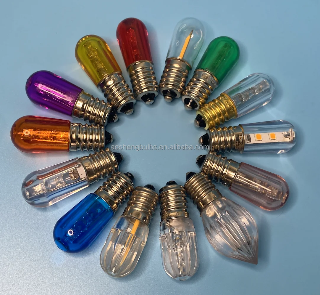 B18 LED Filament Papaya Bulb LED Cemetery Bulb E14 12V 14V 24V0.3W Export Italian window Display LED Bulb E14 Virus ottonata