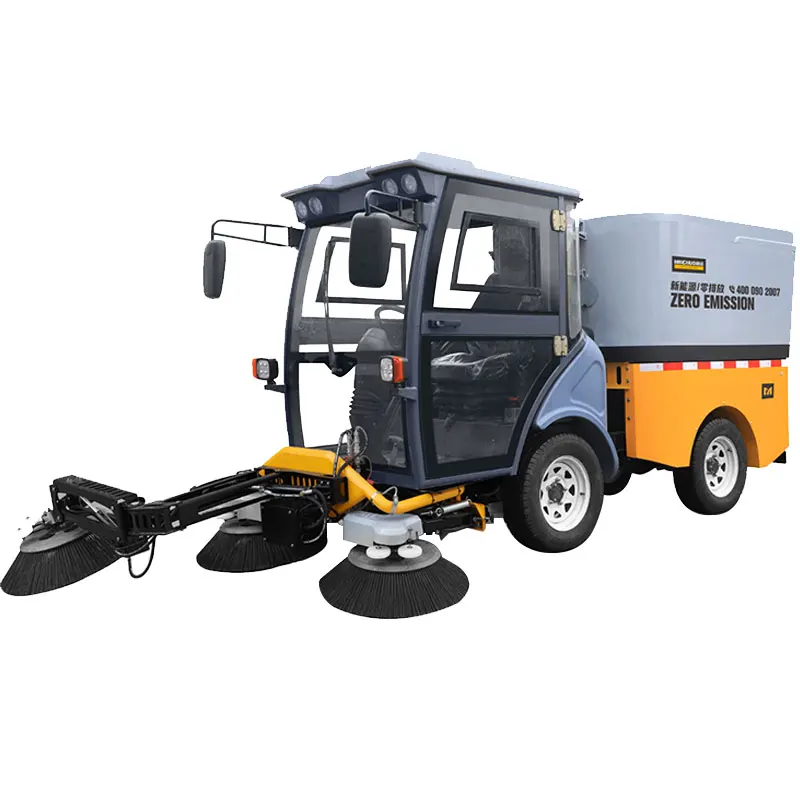 Electric vacuum road sweeper
