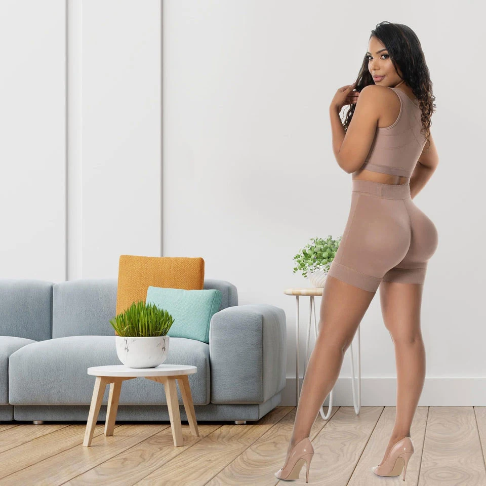 Liposuction Surgury Post Op Shapewear Women Post Surgical Fajas Colombianas High Compression Body Shaper Shorts 2 Piece Set