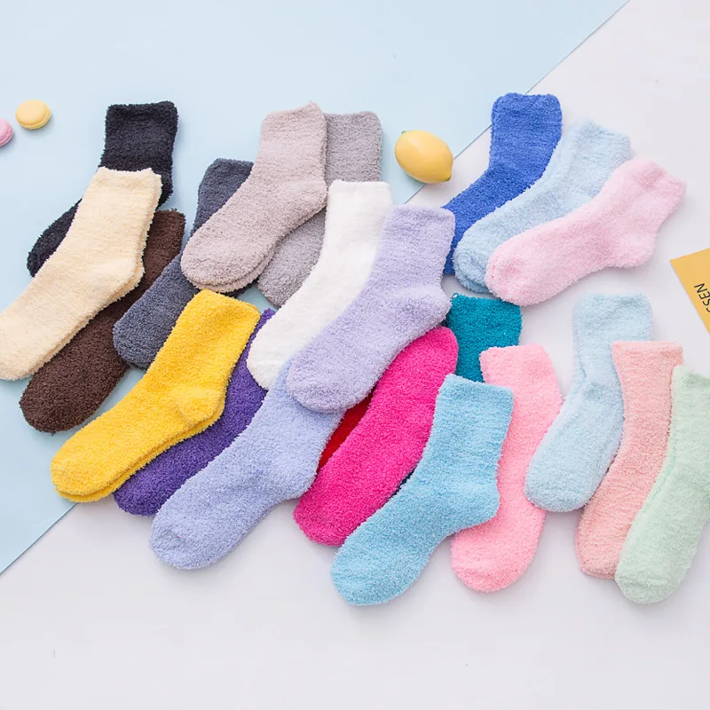Women Warm Super Soft Plush Slipper Sock Winter Fluffy Microfiber Crew Socks cheap wholesale women home Fuzzy Cozy Sock