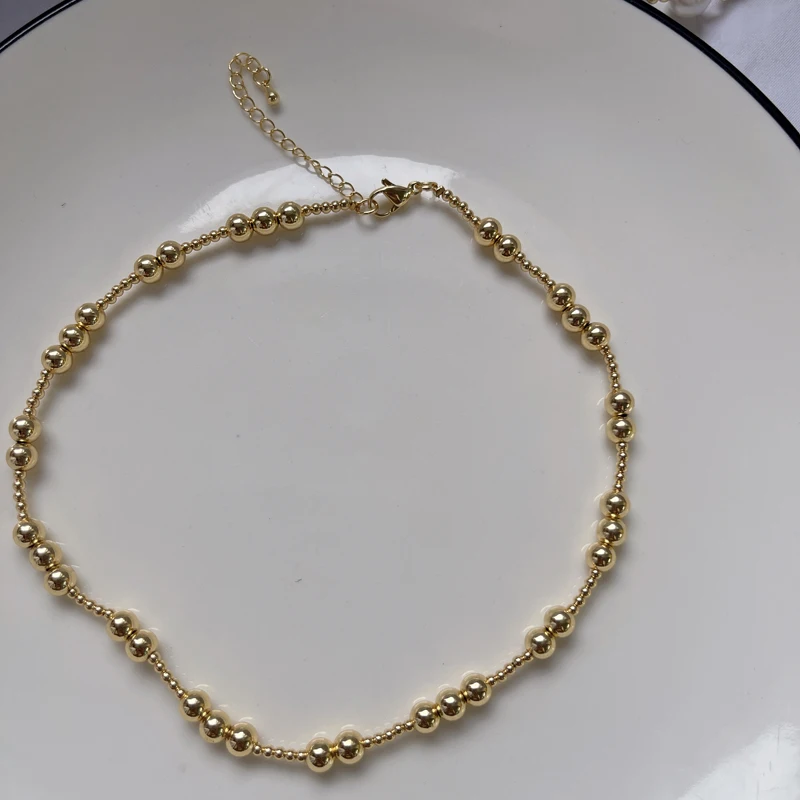 Popular New Pearl Necklace Heart Pendant Necklace Gold Plated Brass Small Beaded Shell Pearl Trendy Necklace For Women Jewelry