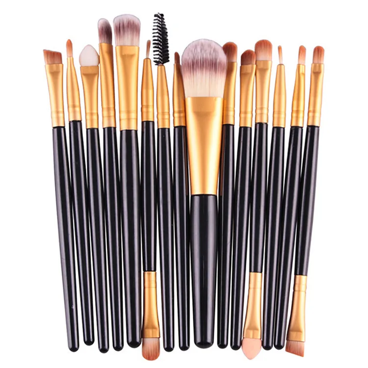 
15 pcs Cosmetic Brushes High Quality Foundation Makeup Brush Tool Black Colors 