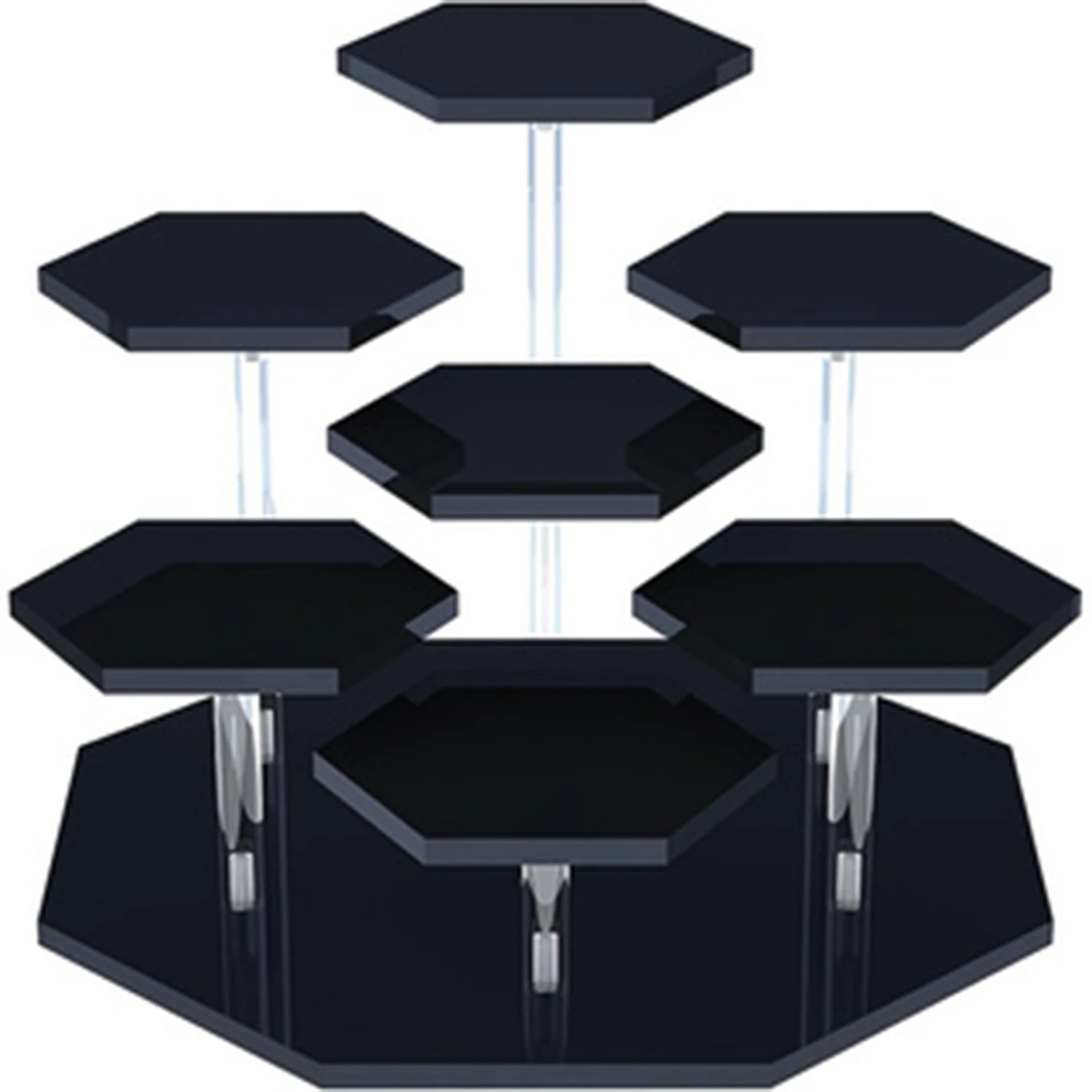 7-Tiers Acrylic Display Riser for  POP Figures, Desktop Acrylic Display for Action Figures Minifigures