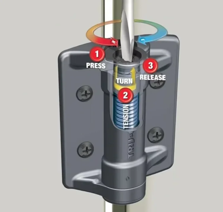 Plastic Hinge for Metal Wooden WPC Vinyl Gate Private Fence Automatic Adjustable Nylon Hinge