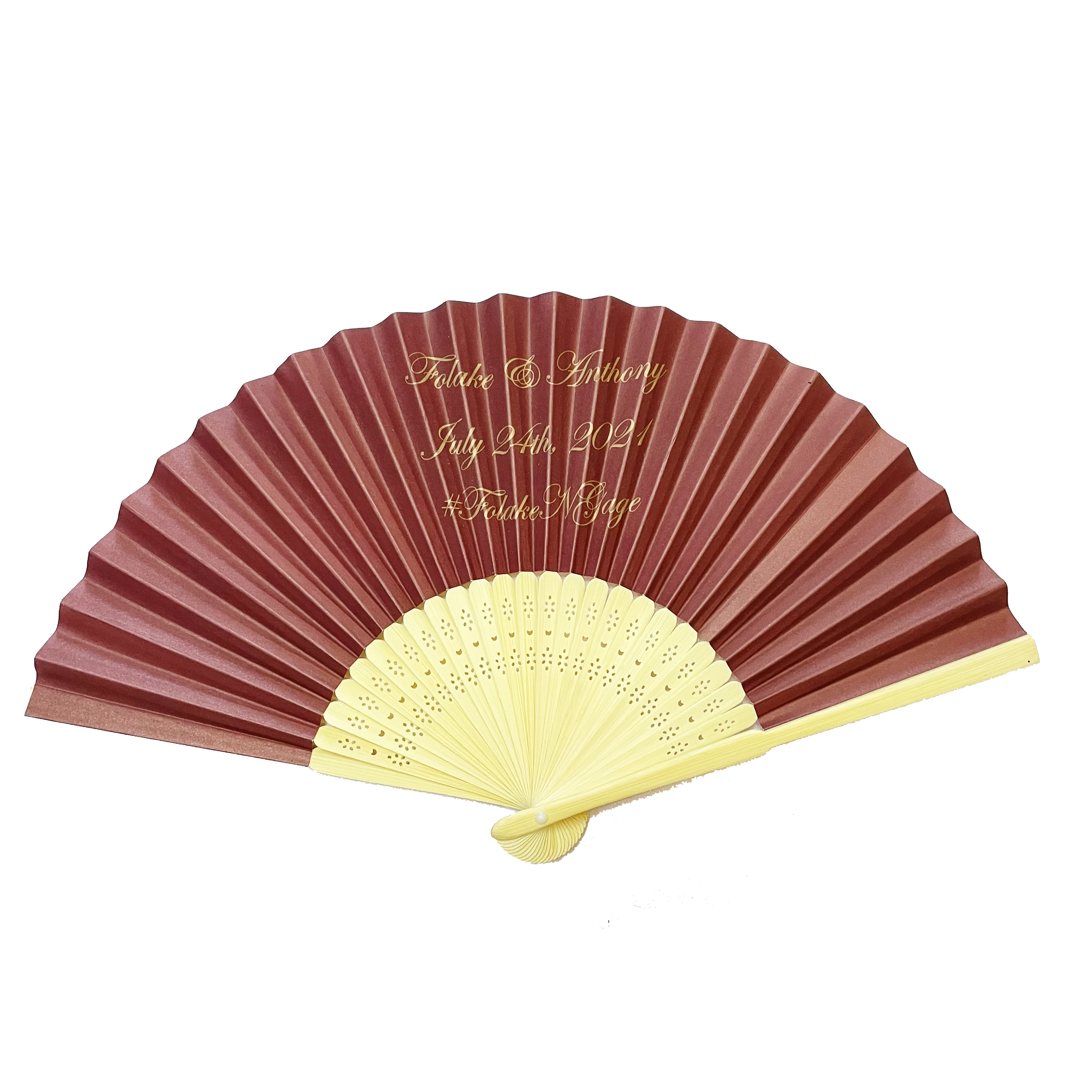 Personalized Print Paper Design Paper Fan Wedding Favor Customized Name Paper Hand Fan Wedding Gifts