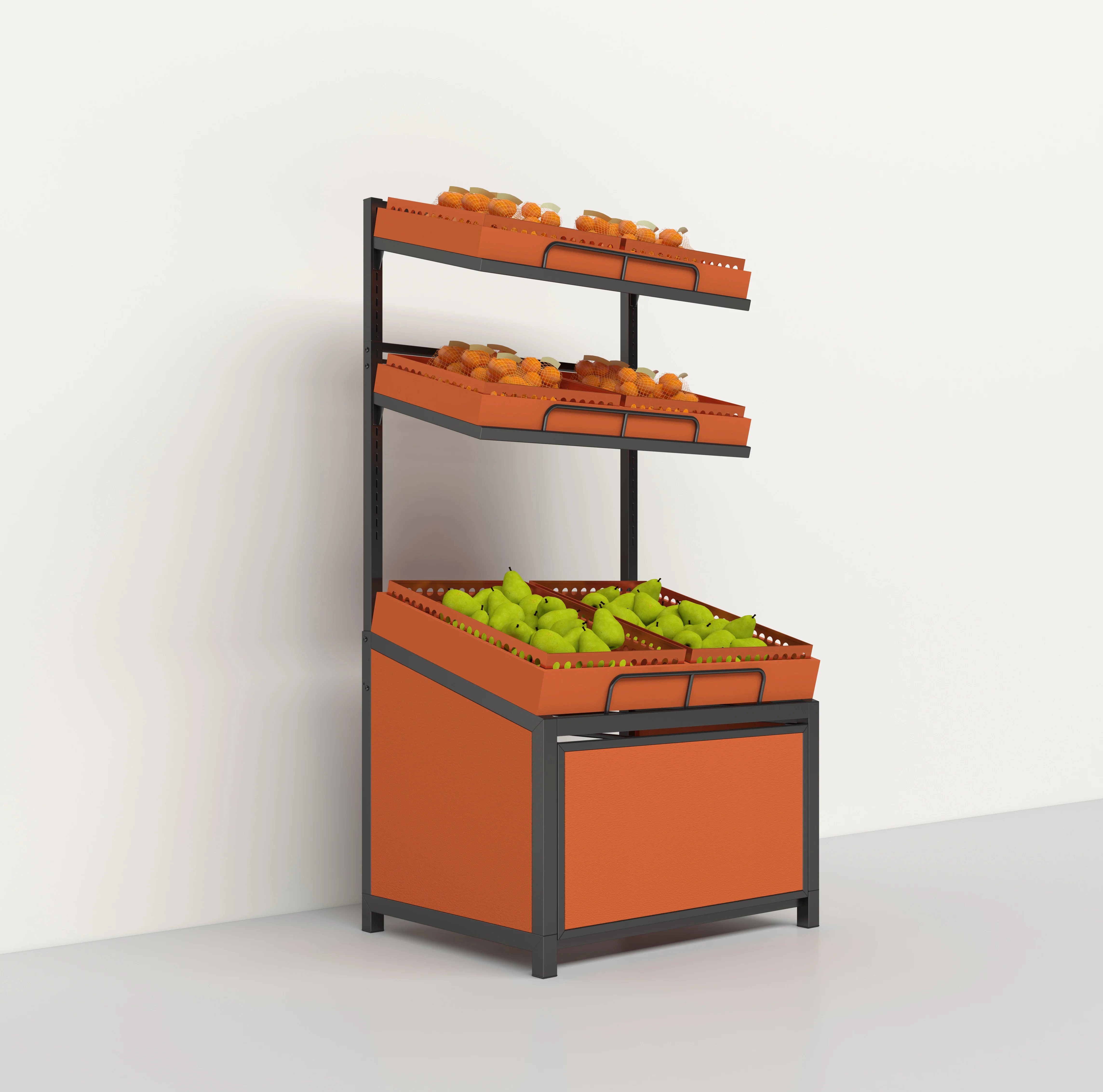 Heavy Duty Stainless Steel 3 Tiers Supermarket Shelf Rack/Super Market Shelf/Vegetable Shelf