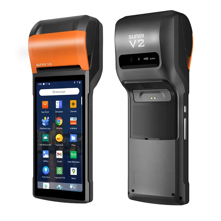 Sunmi V2 Android terminal 4G WiFi handheld Mobile Pos Machine Restaurant Billing pos system with software