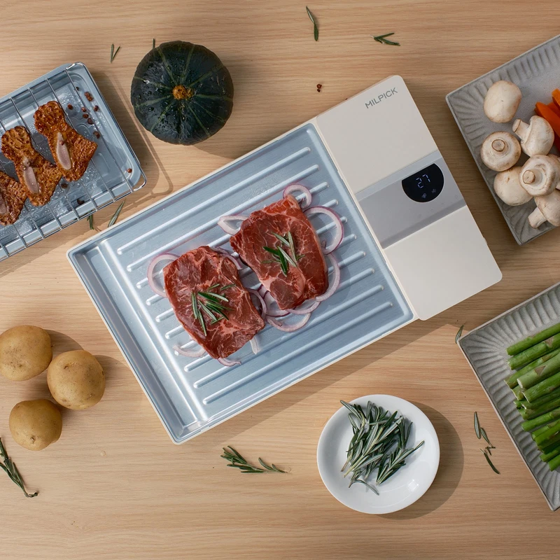 Best reviews kitchen frozen food steak meat pork lamb beef aluminum plate rapid defrosting thaw tray