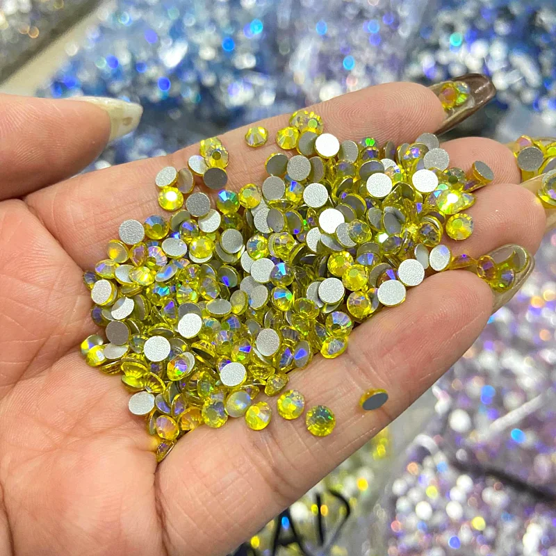 Wholesale ss3-ss20 Glass Flat Back Bling AB Rhinestones Shapes