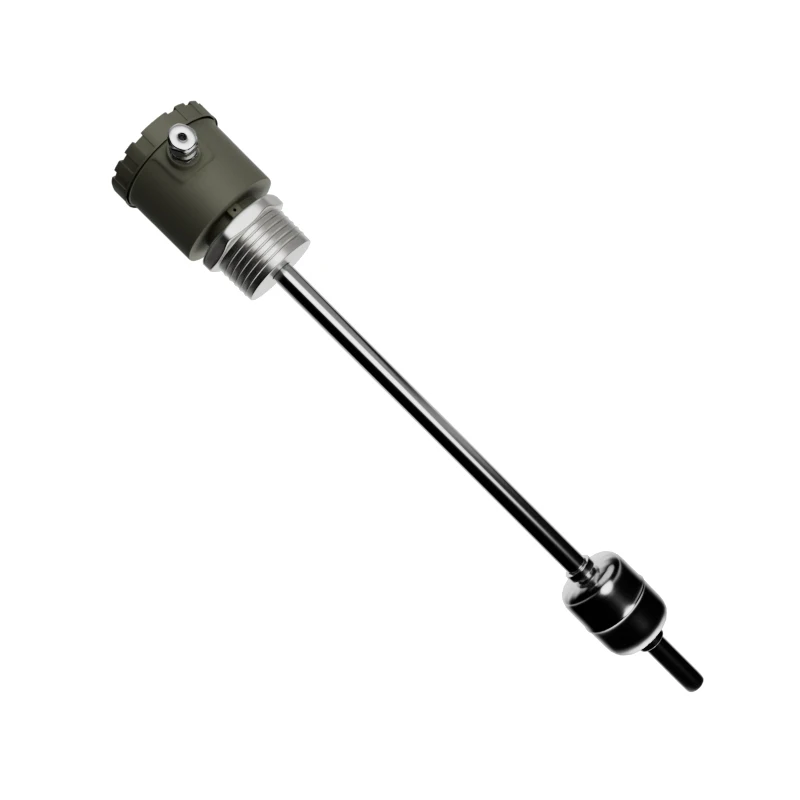 Connecting rod float for liquid level measurement