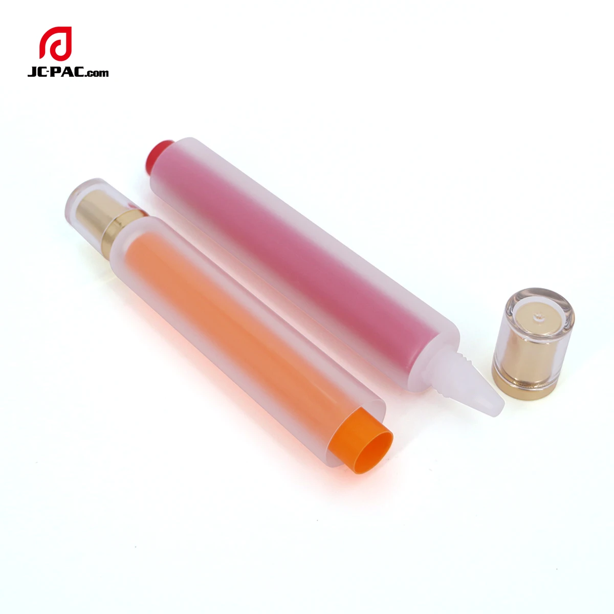 Cosmetic Plastic Flexible Tube Clear Empty Cosmetic Tube with Custom Special 2 in 1 Tube for Lip Gloss Product Packaging