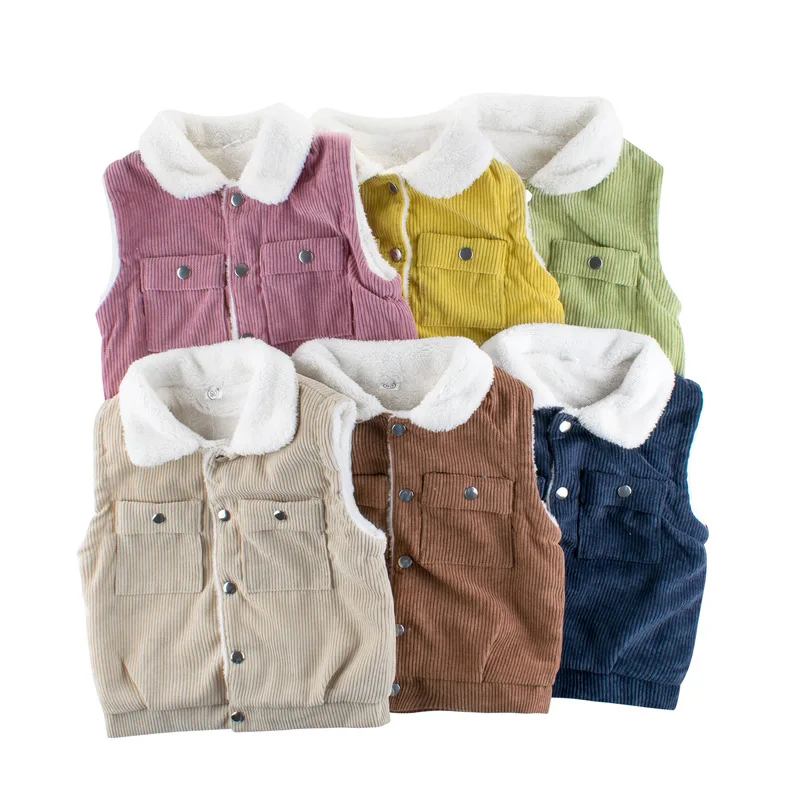 European and American winter kids thick vest coat all match warm outer
